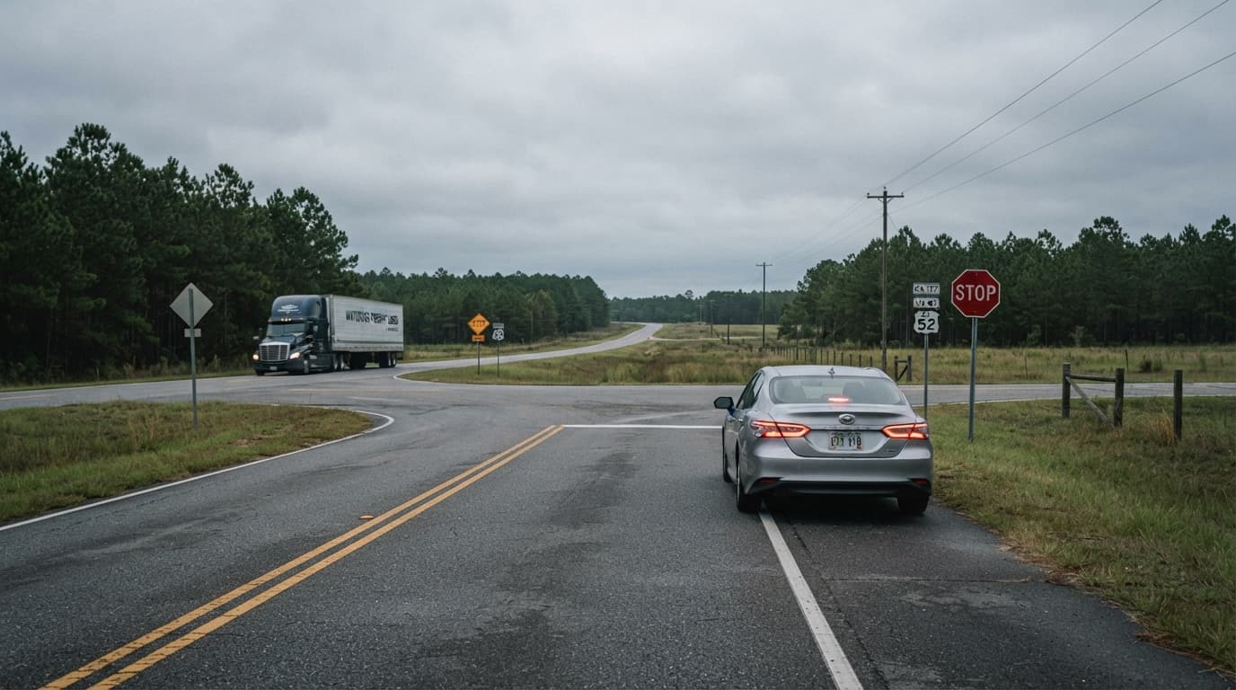 Waycross GA driver reviewing uninsured motorist auto insurance claim documents